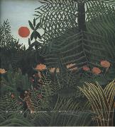 Henri Rousseau Negro Attacked by a jaguar china oil painting reproduction